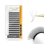 NAGARAKU 3D W Shape Eyelash Extension Supplies Natural Soft Volume 0.07mm LU curl 8mm Premade Fans Faux Mink Matte Black Cluster Easy Fanning False Lashes