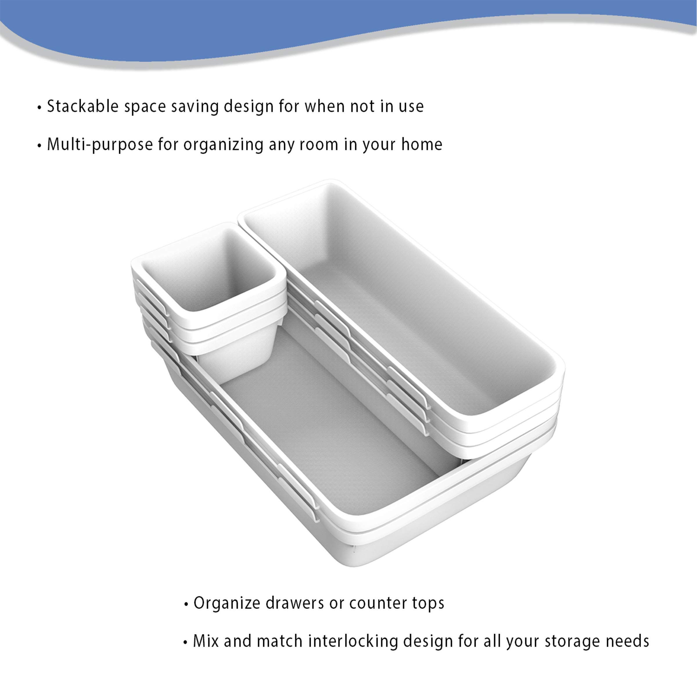 Home Lavish - Cubo organizador de 8 cajones – Ahorro de espacio de plástico modular para cocina, dormitorio, oficina y baño