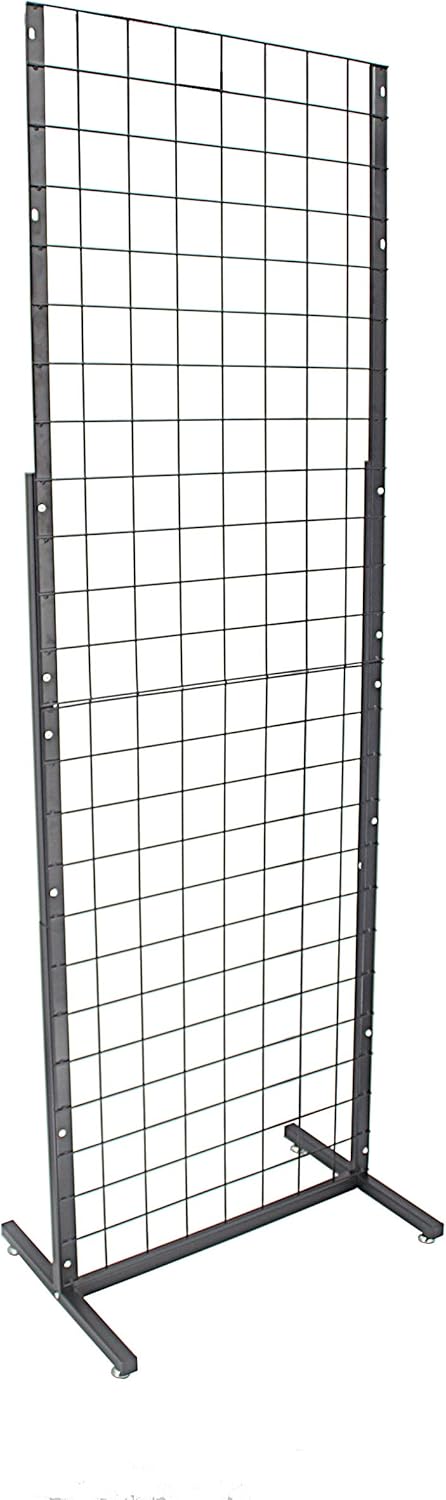 FixtureDisplays® Metal Stand Gridwall Display Sturdy Metel Wire Merchandiser Rack Floor Stand Display for Apparel Bags etc 10054+15809-NPF