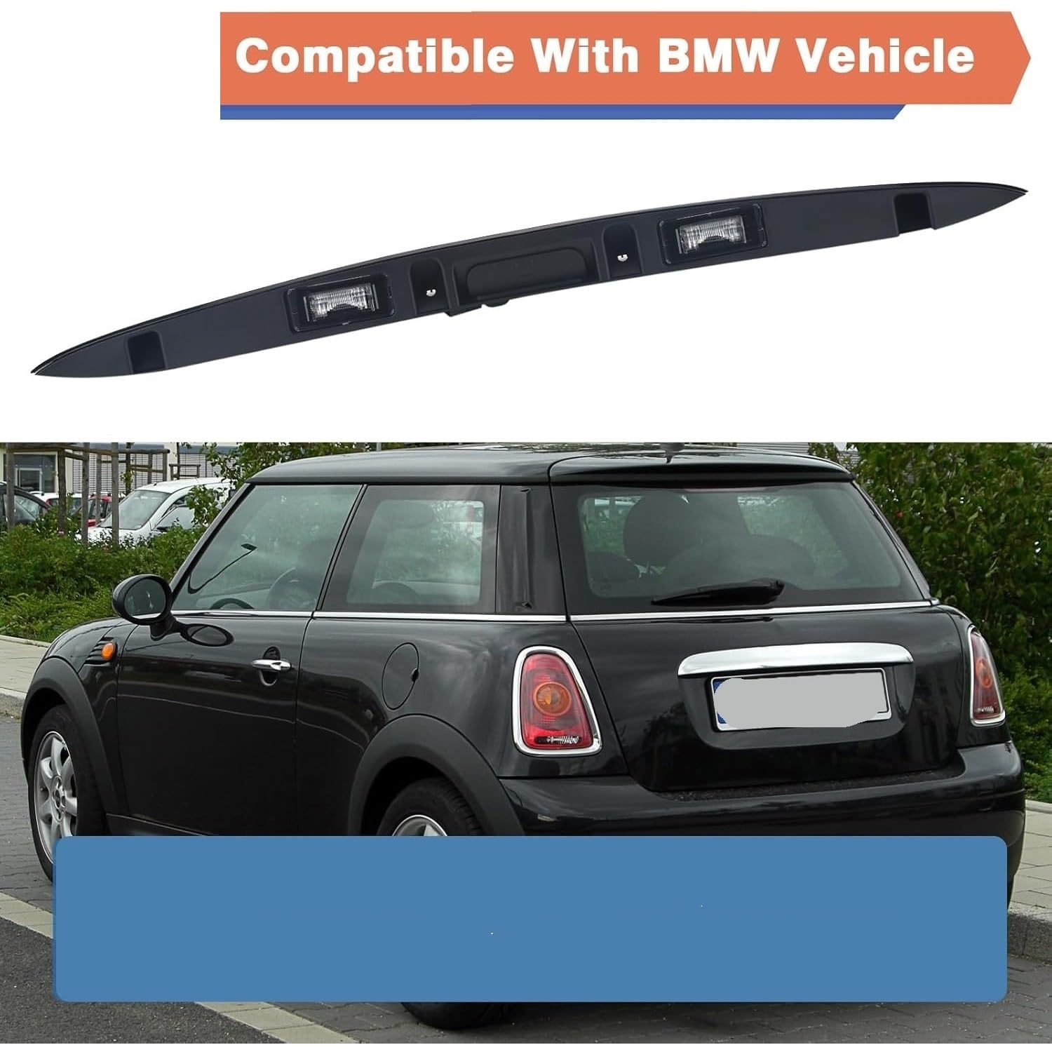 Chromowana klamka tylnej klapy bagażnika z lampką, pasująca do pojazdów typu mini z lat 2005-2015, pasująca do serii Cooper R56 R57, nr OE 51132753603