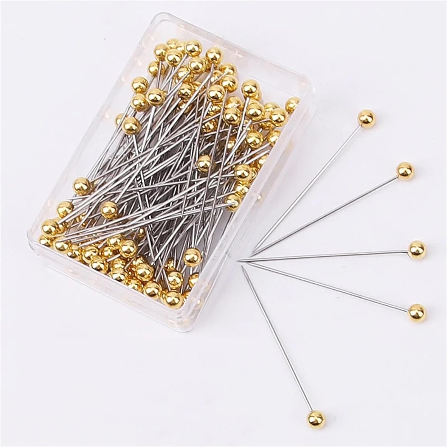 Straight Pins Sewing Pins Round Pearl Ball Multicolor Head Straight Quilting for Dressmaker Positioning DIY Jewelry DecorNO.111(Gold Pated,600pcs)