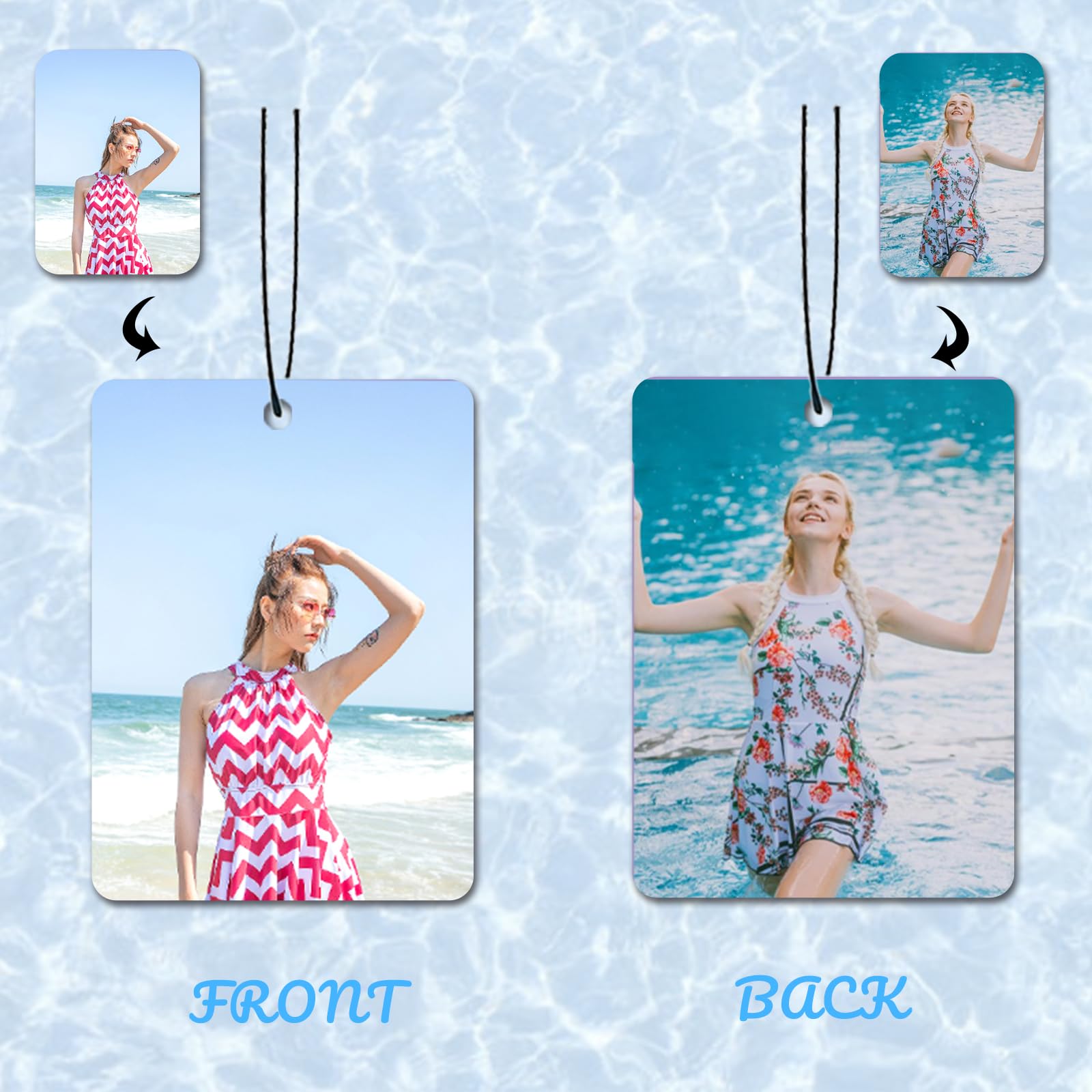 XINYIDIY Personalized Photo Car Air Freshener – Custom Double-Sided Print – Fresh Linen Scent – Eco-Friendly, Long-Lasting Fragrance – Unique Gift for Family, Friends, Lovers (Rectangle), White