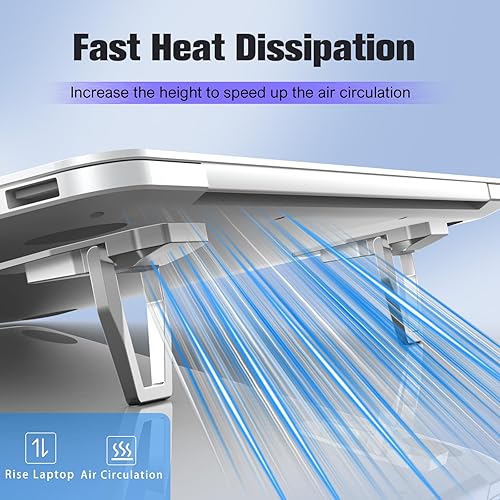 Miniatura 2 de Soporte de teclado de computadora de aleación de zinc para escritorio, elevador de teclado plegable con 2 ángulos ajustables, soporte invisible