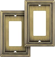 Vista 119 de Henne Bery Sunken Pearls - Placa de pared decorativa resistente para interruptor, cubierta para tomacorrientes (doble dúplex, níquel satinado)