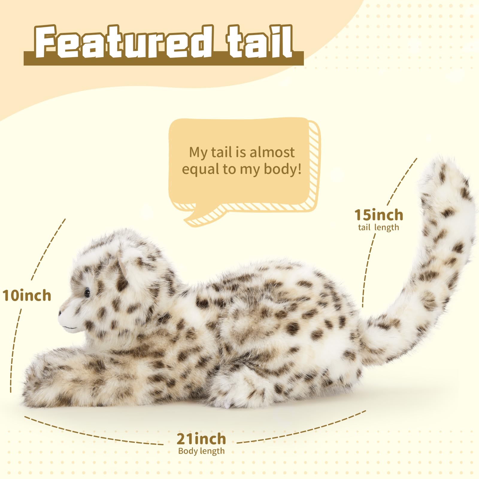 MaoGoLan 35 inch Snow Leopard Stuffed Animal Giant Leopard Toy for Kids, Realistic Plush Jungle Animals Cheetah Lion Tiger, Christmas Easter Valentine's Day Birthday Gift