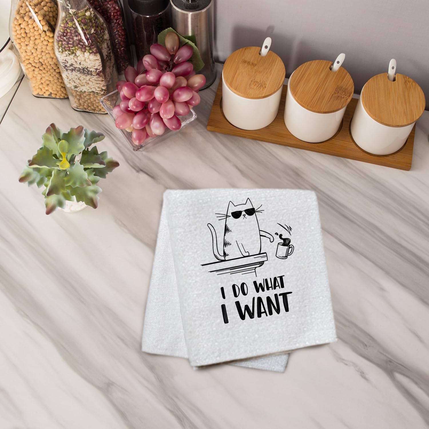 I Do What I Want - Toallas de cocina divertidas para gatos, toallas de mano para gatos, paños de cocina, toallas de gato para amantes de los gatos, regalos de gatos para mujeres, regalos divertidos