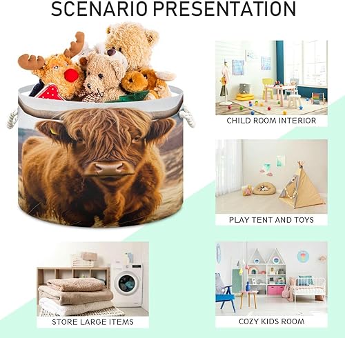 Miniatura 34 de YETTASBIN Canasta de cuerda de algodón con diseño de dragón de acuarela, grande, redonda, para bebé, manta, juguetes, para almacenamiento