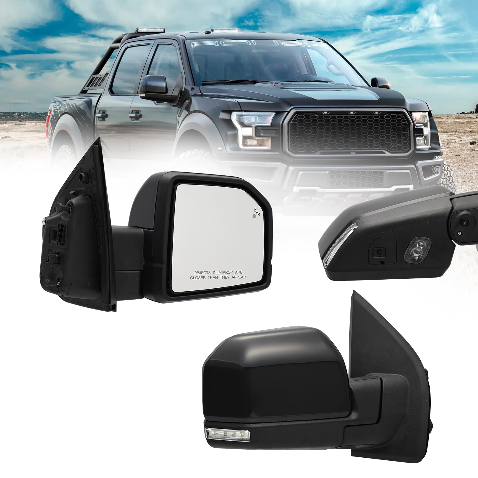 （22 Pins) Right Passenger Side Mirror For 2015-2020 Ford F150