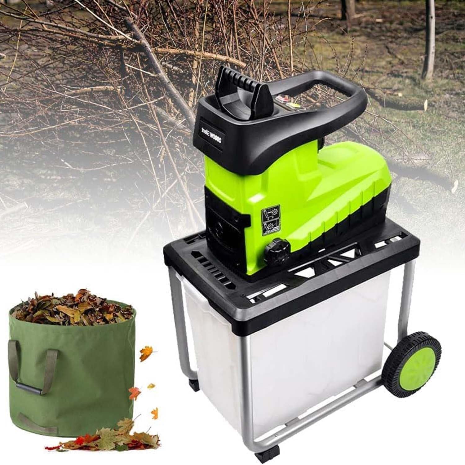 Trituradora Eléctrica De Madera Y Restos De Poda (2800 W), Gran Depósito De Recogida De 60 L, Corta Ramas De Hasta 4,5 Cm, Relación De Reducción 25:1, Para Compostar Residuos De Jardín
