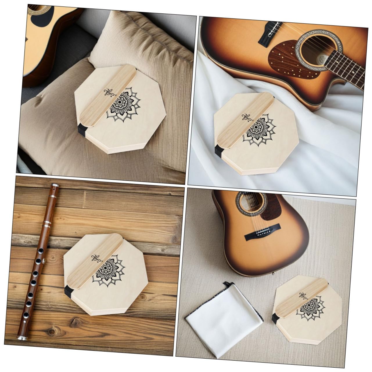HEMOTON Instrumento de Percusión Portátil Octogonal para Viaje con Correa de Mano para Artistas y Entusiastas la Música en Cualquier Escenario