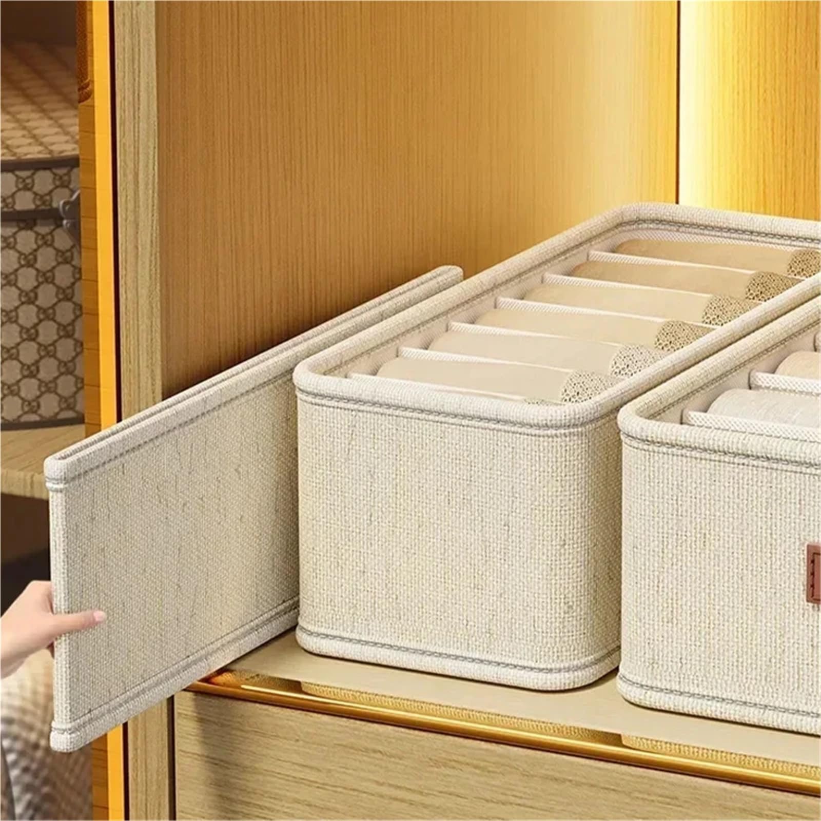 Caja Para Guardar Calcetines 20/6/7 rejillas catión PP calcetín sujetador pantalones simplicidad organizadores de gabinetes(7-6-20grids-3pcs)