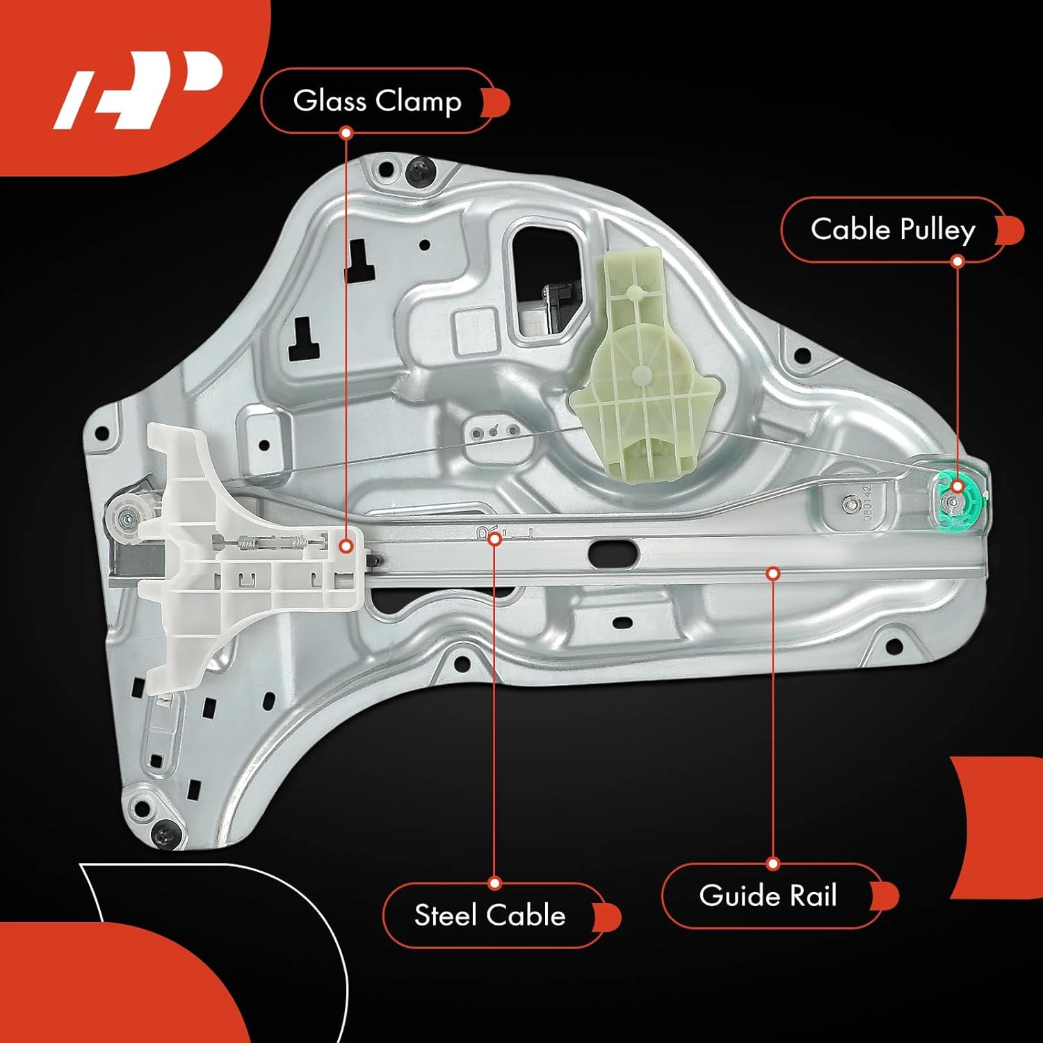 A-Premium Rear Driver Side Electric Power Window Regulator with Motor Compatible with Hyundai Tucson 2010-2016, with Panel