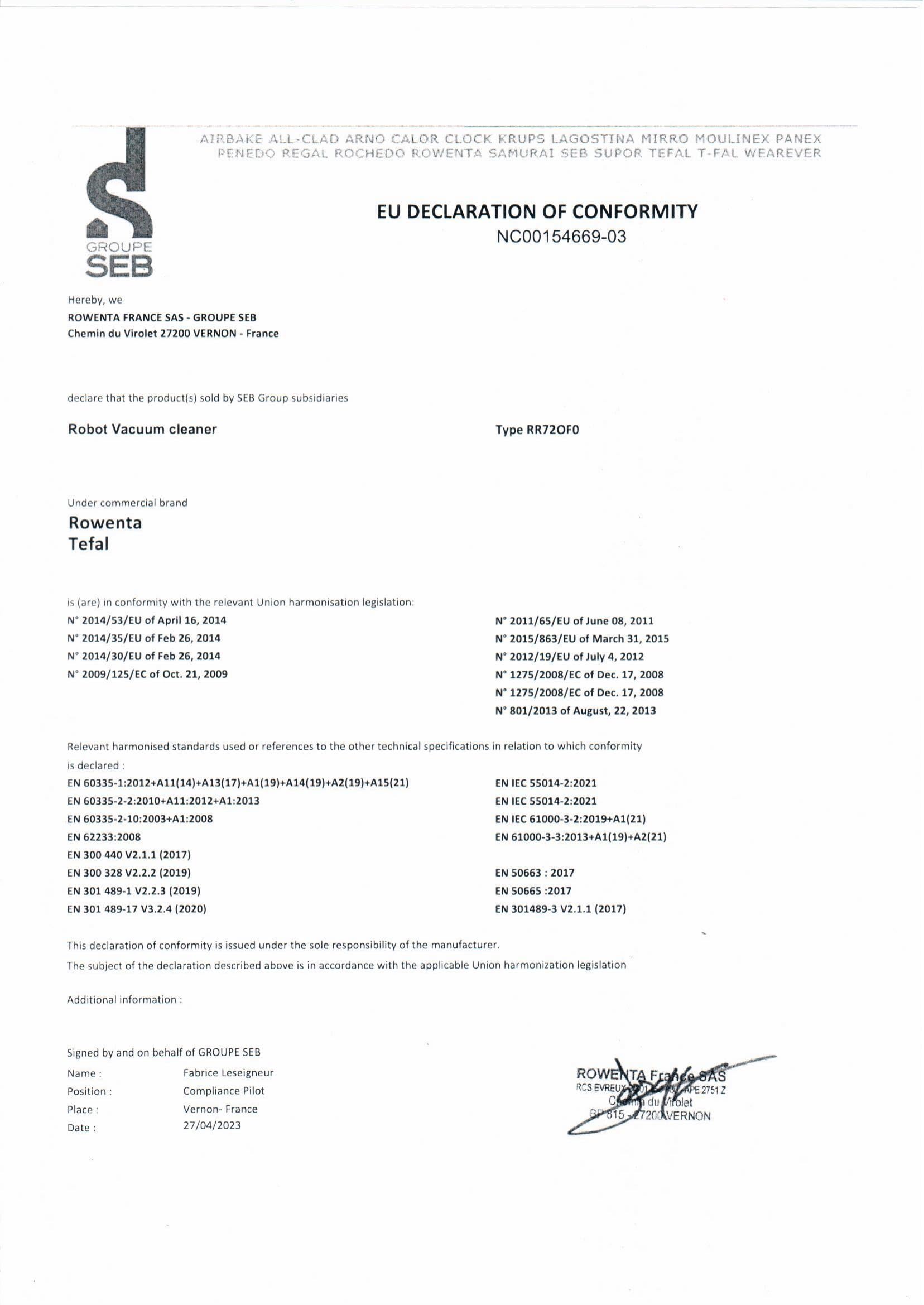 RS-2230002016 Contenitore aspirapolvere SWIFT POWER CYCLONIC RO2957EA