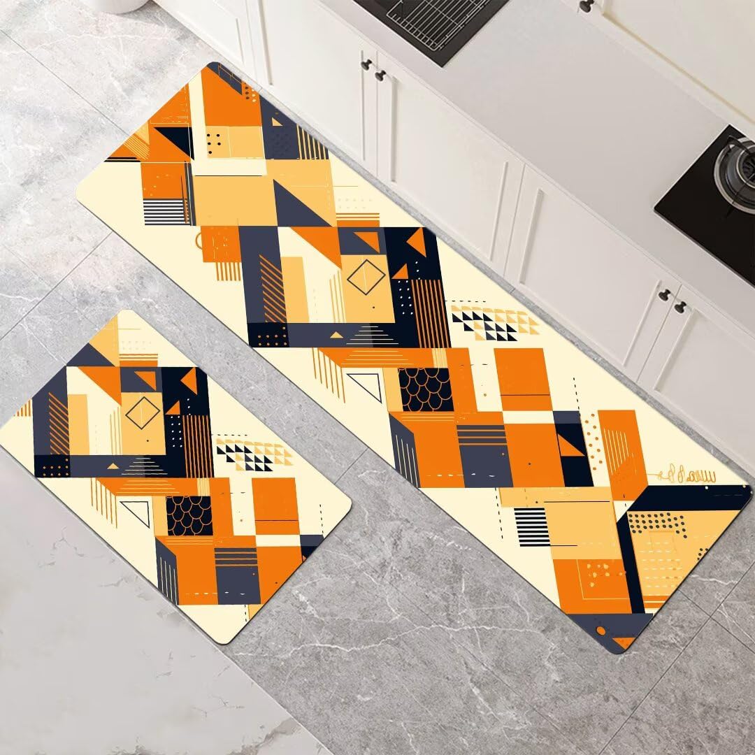 Alfombras de cocina lavables y antideslizantes de 2 piezas para pasillo y entrada en 50x80+50x150cm