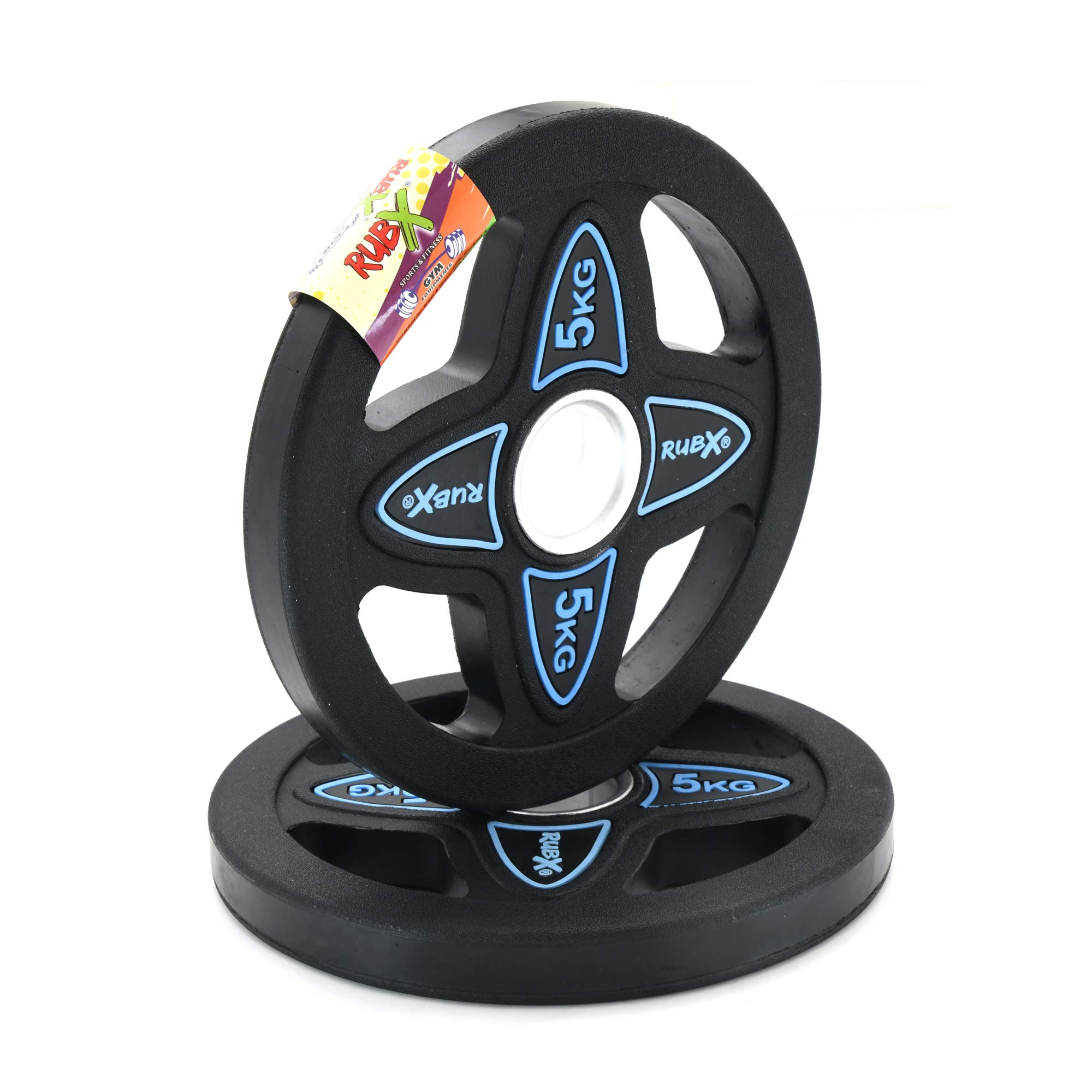 RUBX Rubber Coated Solid Weight Plate|50 MM Olympic Weight Or 31 MM Home Gym Weight|Sold in Pair