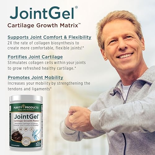 Vista 3 de Purity Products JointGel Formula - Péptidos de colágeno + MSM - Apoya la función articular + flexibilidad mientras fortalece el cartílago articular