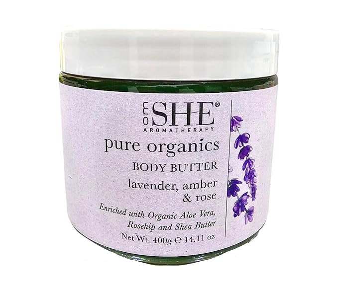 Om She Aromatherapy LAVENDER, AMBER & ROSE Body Butter 14.