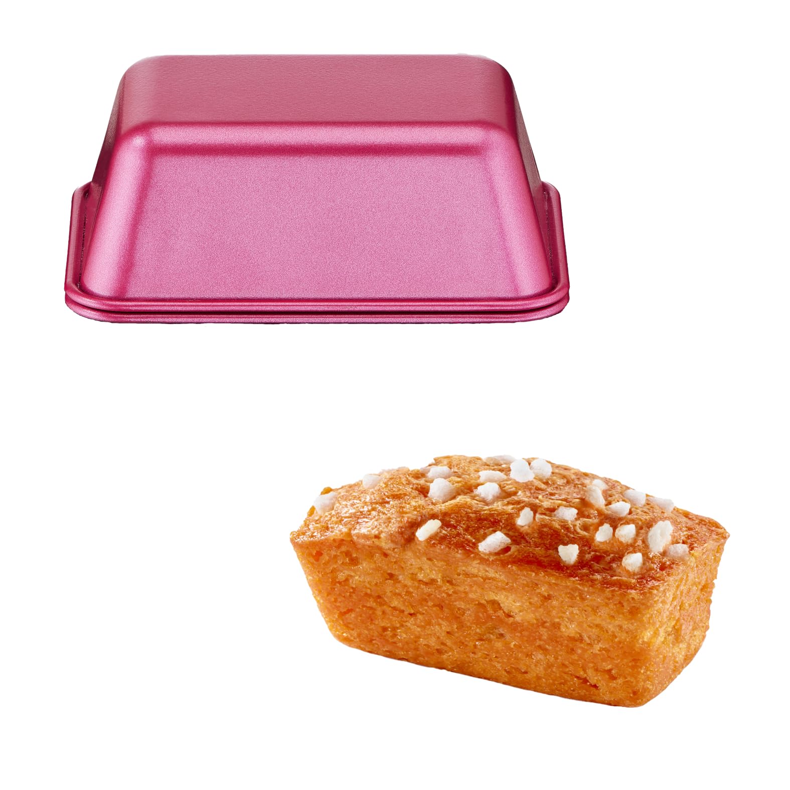 Tefal Creabake 2 moules à cakes longs 12,​5x6,​5 cm, Revêtement antiadhésif, Cuisson parfaite, Démoulage facile, Interchangeables, Empilables, Recettes créatives et savoureuses salées sucrées J3079504