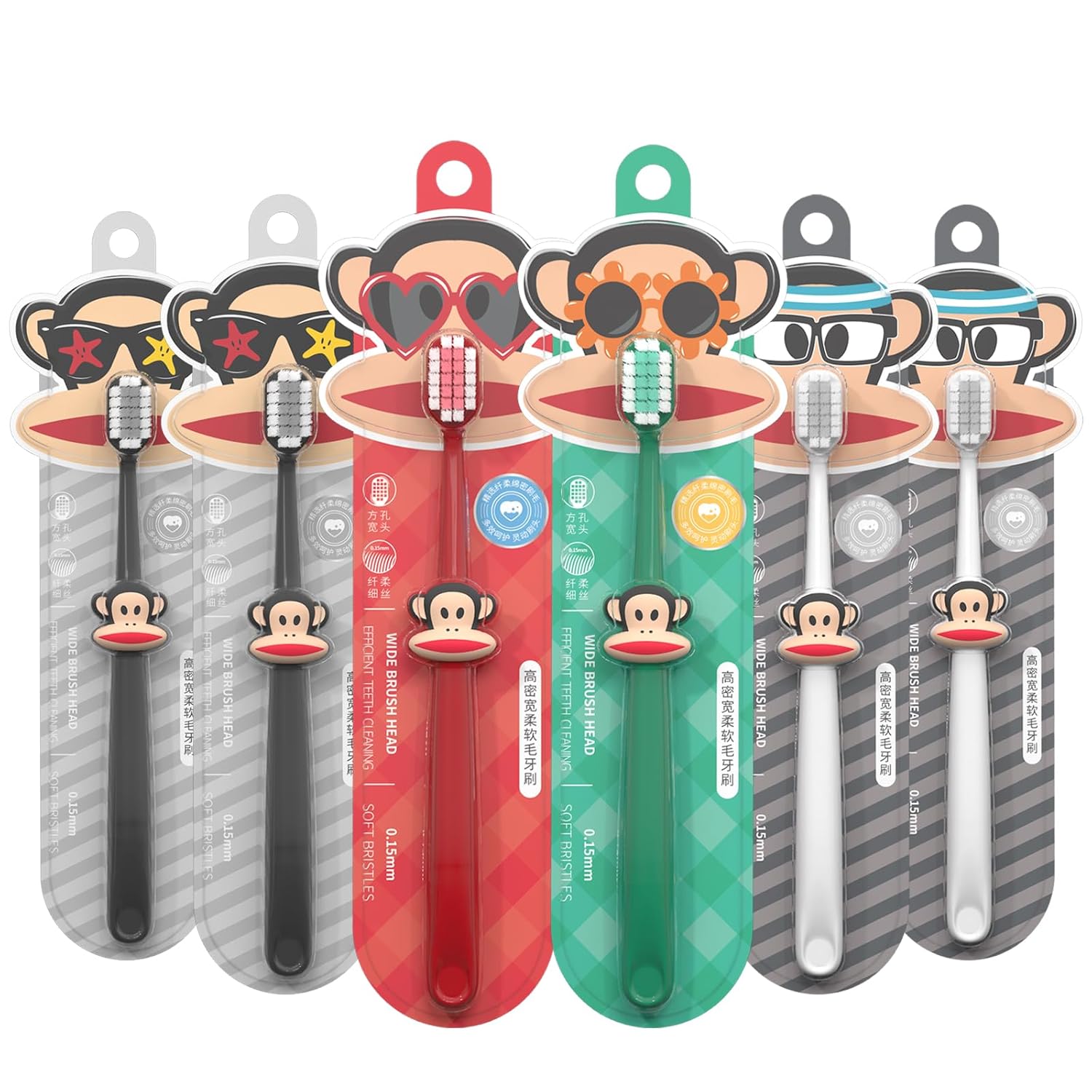 Paul Frank Soft Toothbrush for Adults - High Density Manual Toothbrushes with Dual-Color Tapered Bristles Gentle Daily Care