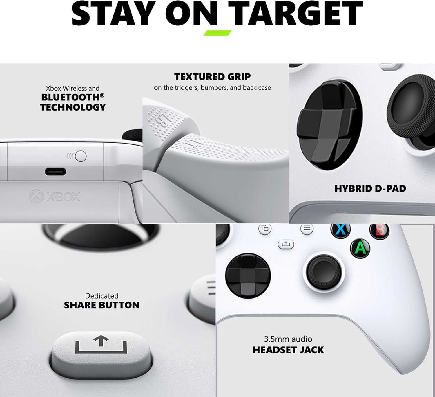 Xbox Wireless Gaming Controller – Robot White – Play on Xbox, Windows, Android, iOS, FireTV Sticks, Smart TVs, VR Headsets - Image 4