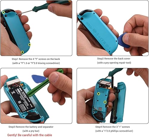 Miniatura 5 de JAOYSTII Joycon Joystick de repuesto, 4 unidades, palillo analógico de repuesto para control Joy-Con Switch Lite, joystick analógico