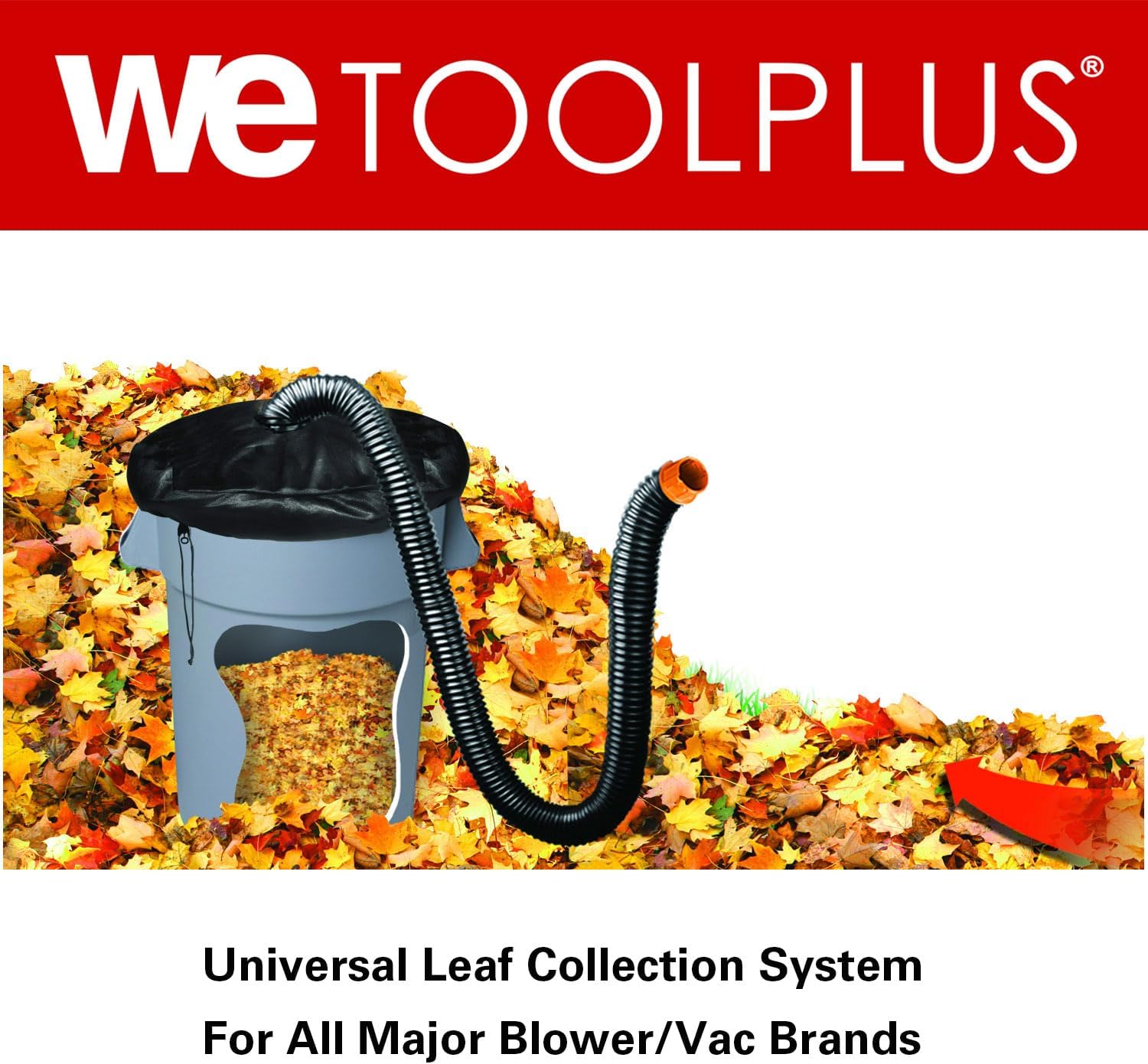 Universal Leaf Collection System with 8 Ft Hose Expands for All Major Blower/Vac Brands (WA4054.2)