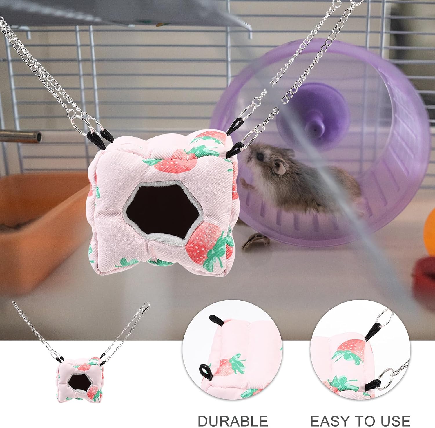 Small Pet Warm Sleeping Nest Soft Cotton Bed Strawberry Shape Small Animal Winter House for Hamsters Guinea Pigs Sugar Gliders
