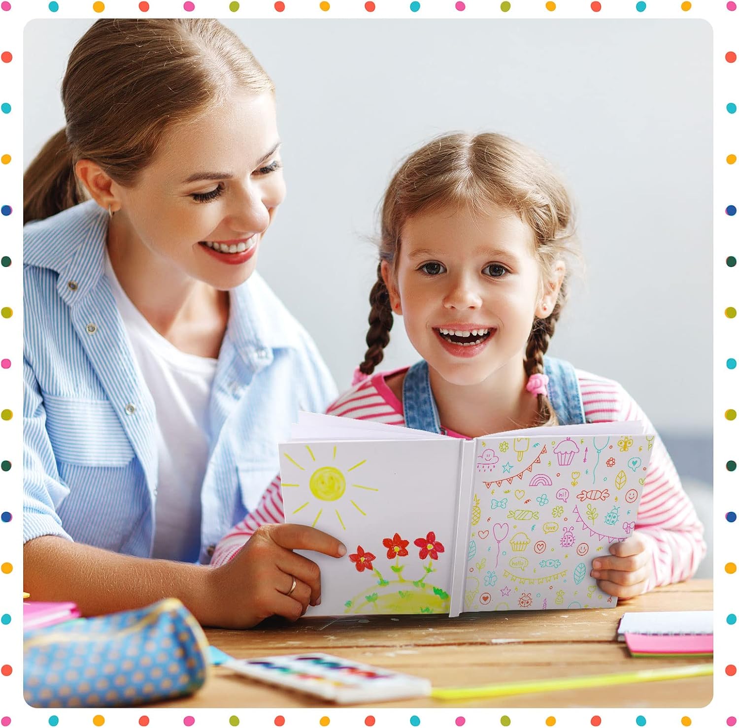 Henoyso 50 Pcs White Hardcover Blank Books for Kids to Write Stories 40 Pages 6 x 8 Inch Blank Book Hardcover Sketchbook for Student Back to School Writing Drawing(6 x 8 Inch,White Cover)