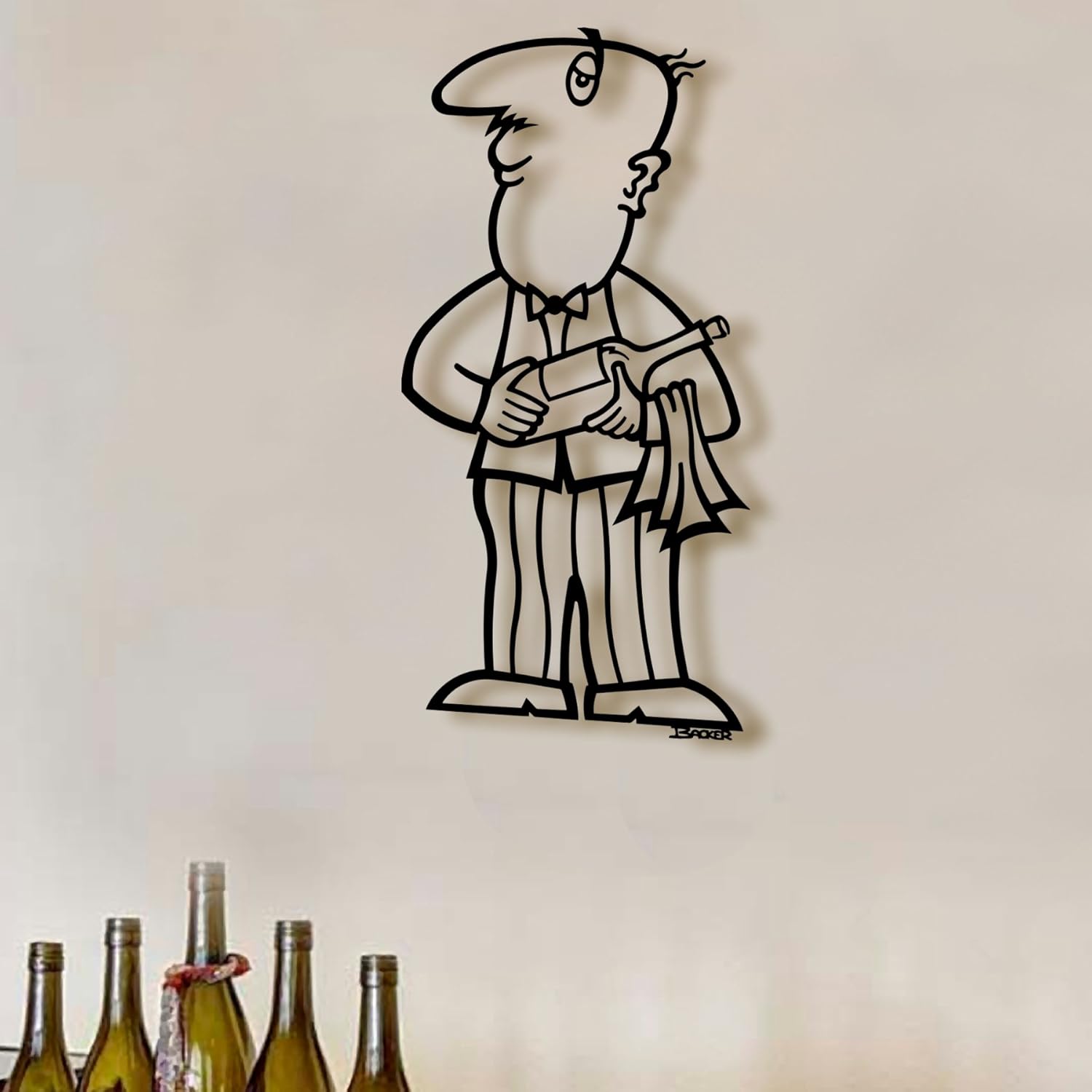 Wine Steward Medium Metal Bar Art, Metal Wall Art, Metal