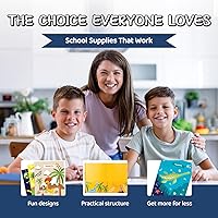 Vista 6 de 8 carpetas escolares – Lindas carpetas de bolsillo con 8 diseños únicos de dinosaurios en la parte delantera, trasera e interior – Carpetas