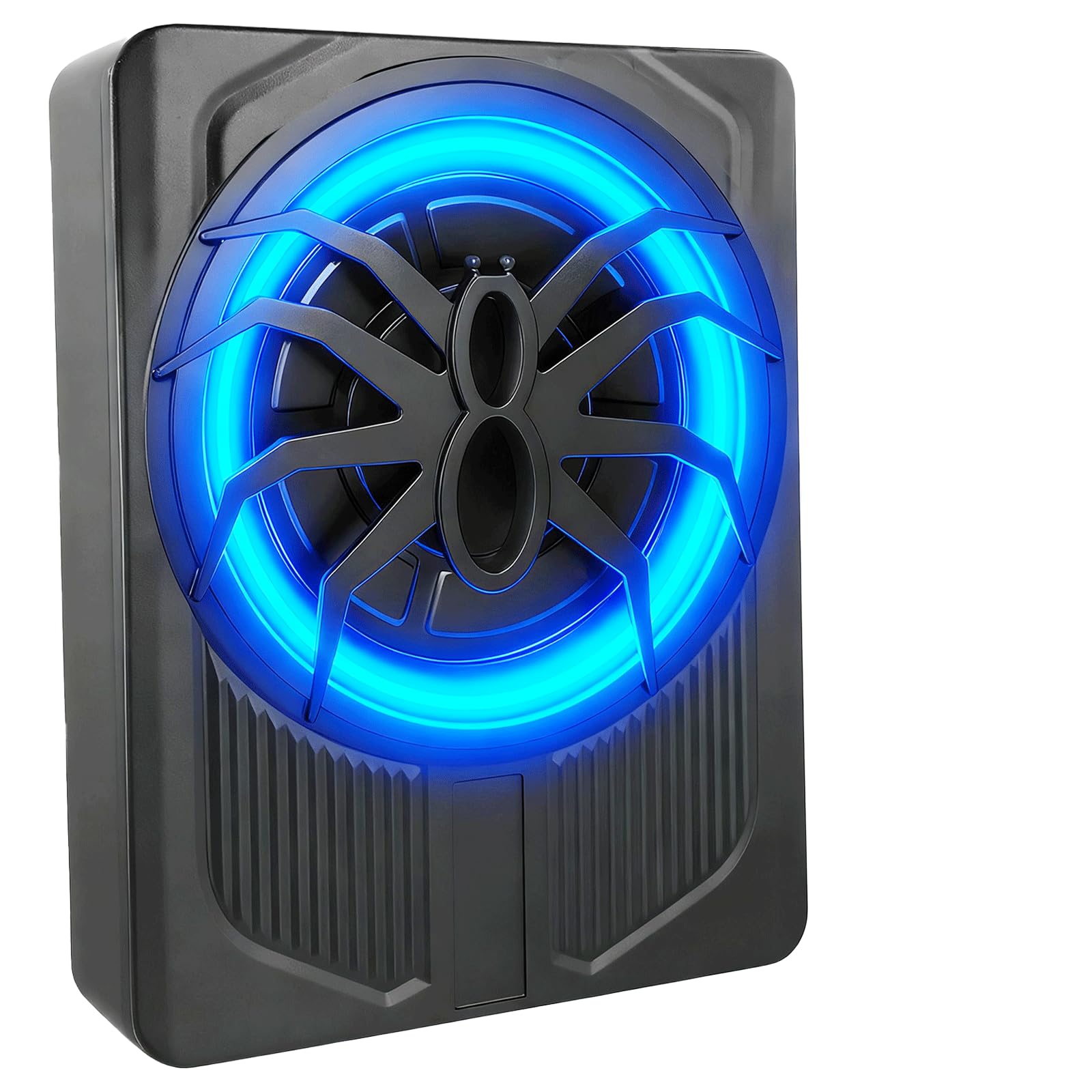 Subwoofer attivo per veicoli, progettato per essere posizionato sotto il sedile, 1000 W di potenza massima, driver da 10 pollici, con illuminazione ambientale blu, amplificatore integrato.