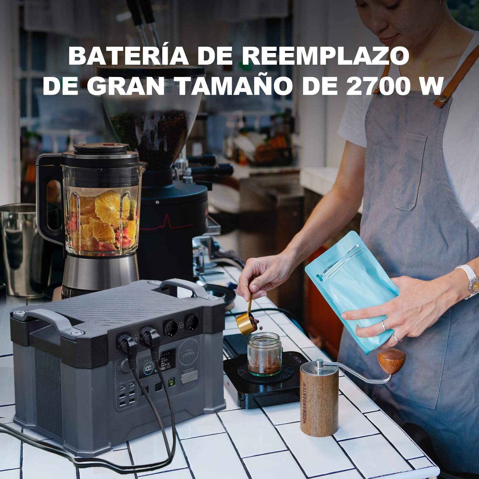 ALLPOWERS 2400W Estación de energía portátil S2000 Pro batería portátil LiFePo4 de 1451Wh generador solar de salida de CA 4x2400W con MPPT y SAI＜15ms