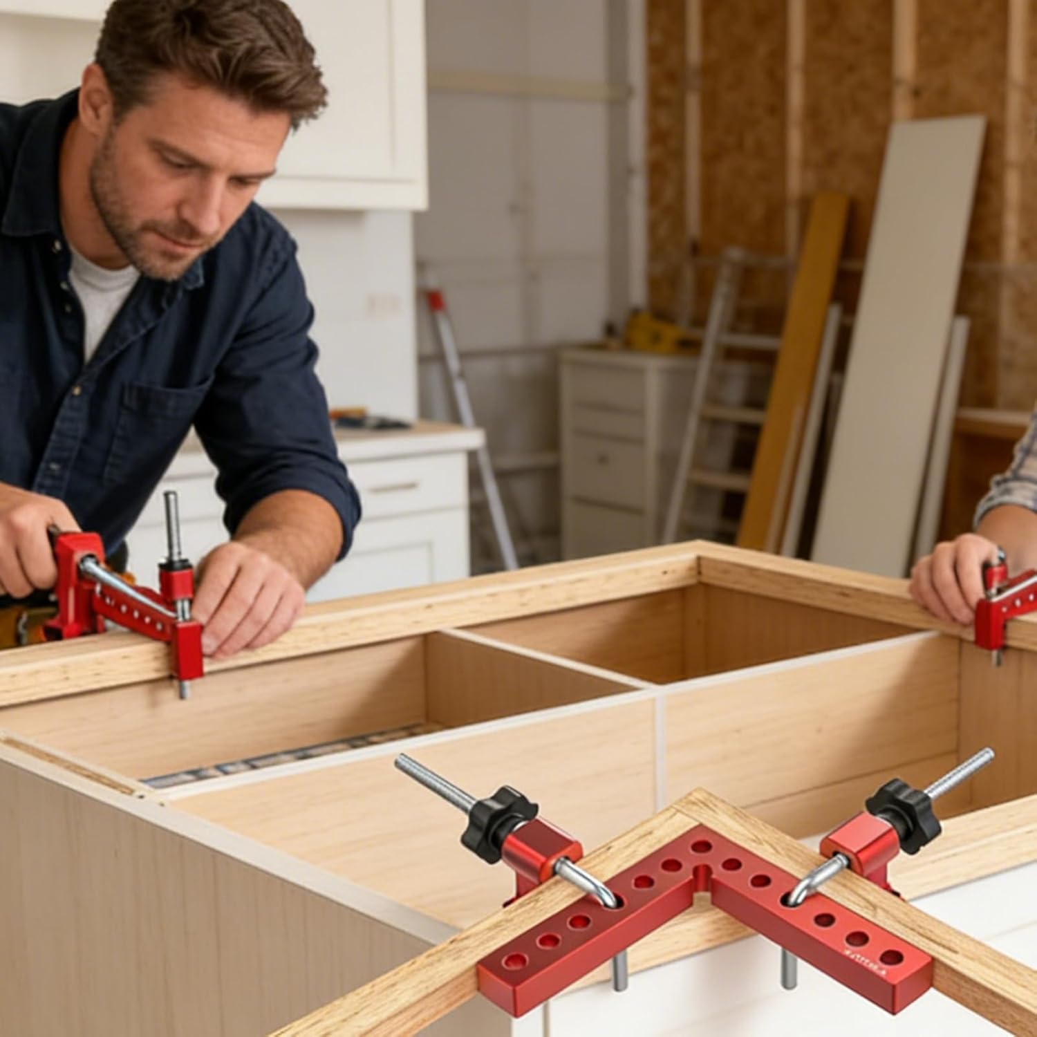 Corner Clamps for Woodworking, Aluminum Alloy 14x14cm 1600g Right Angle Clamping Jig 90 Degree Positioning Squares for Drawers, Cabinets, Boxes, Frames