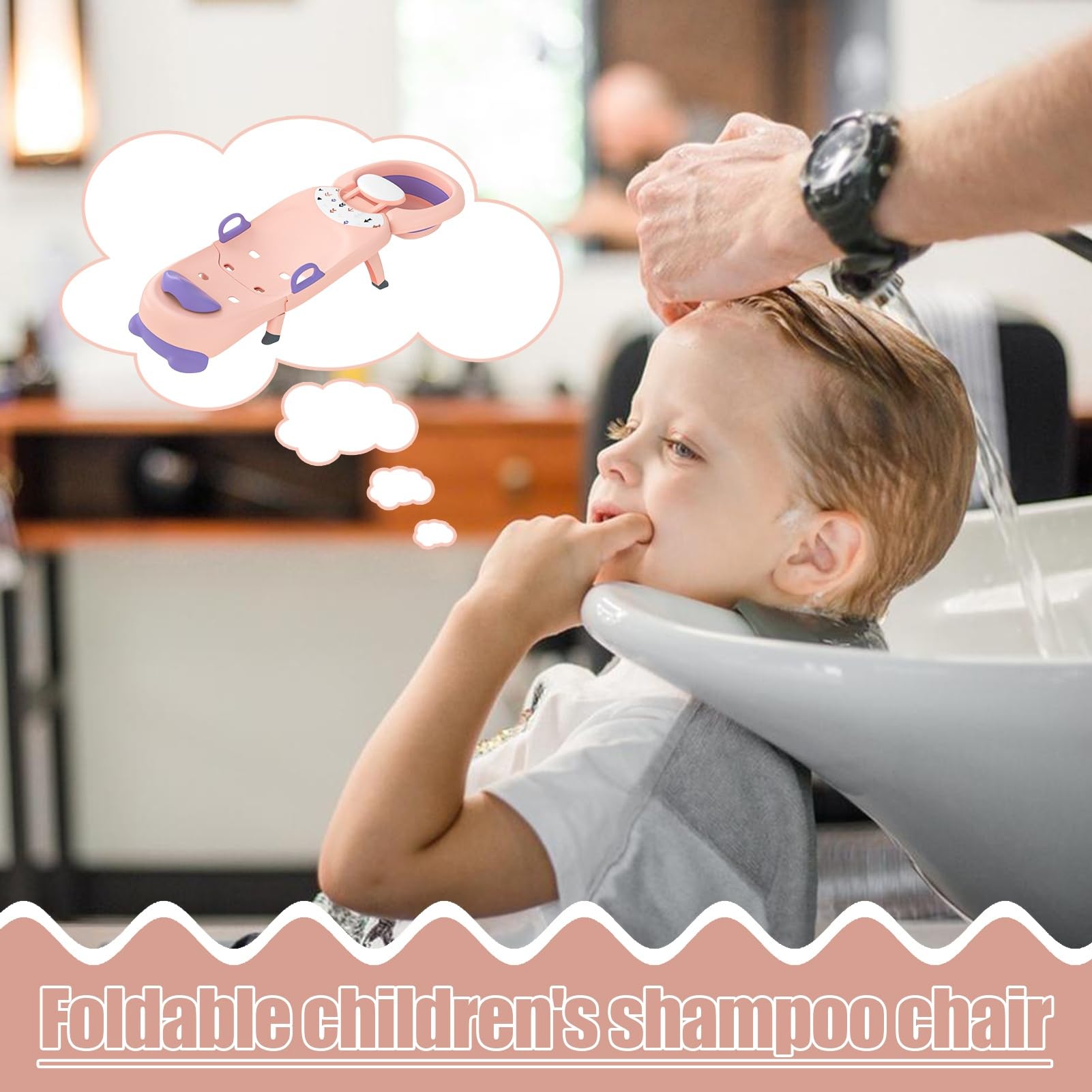Haarwaschsalon-Stuhl für Kleinkinder, Kinder-Shampoo-Stuhl | Verstellbarer faltbarer Shampoo-Stuhl für Kinder, Erleichtern Sie das Shampoowaschen mit dem Haarwaschstuhl für Kleinkinder