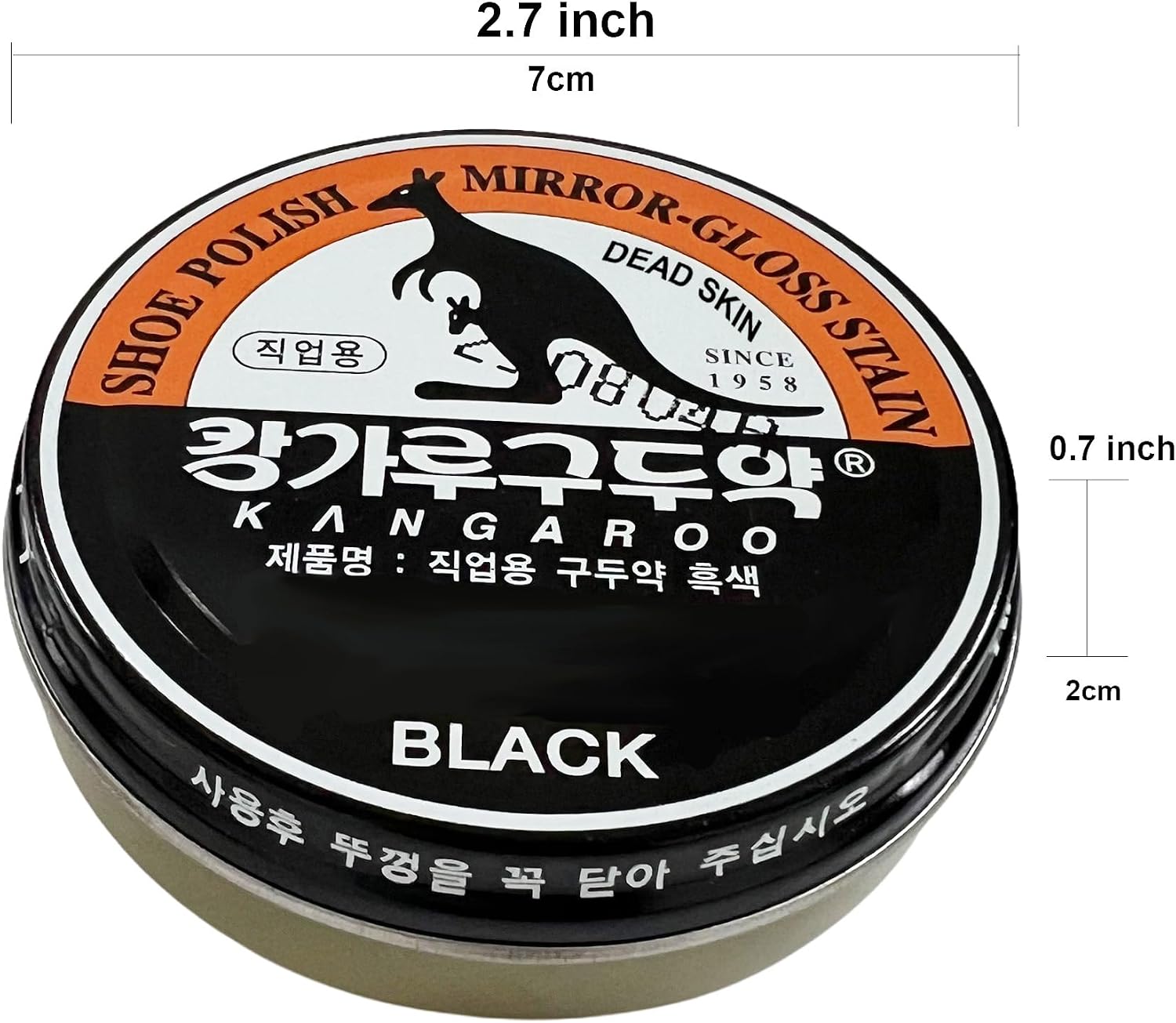 DEAD SKIN Solid Shoe Polish byKangaroo – Quick Shine & Waterproof Leather Wax_Black_ 1.41oz (40g) x2ea