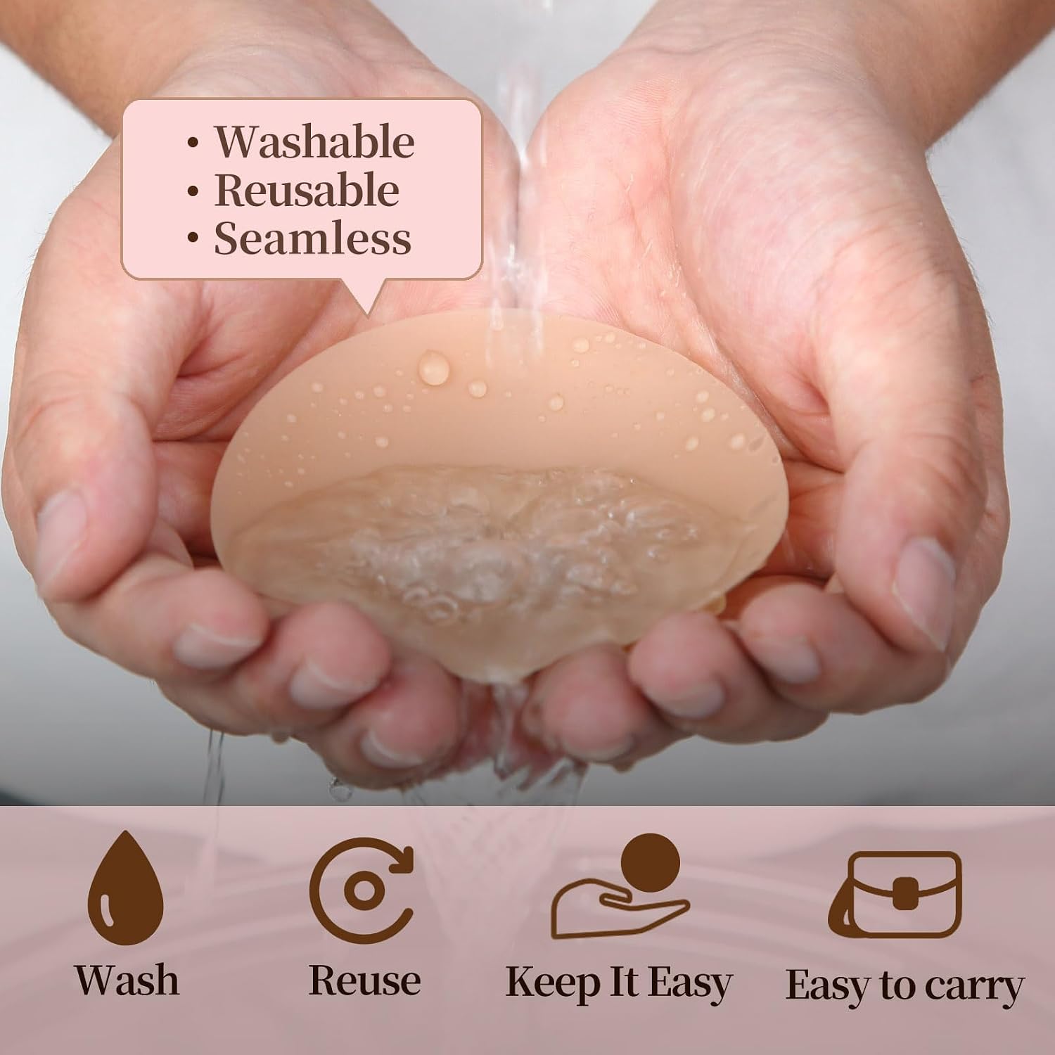 Nipple Covers For Women - Sticky Silicone Pasties Reusable Waterproof Seamless No Show Thin with Travel Box