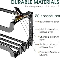 Vista 4 de LUCYCAZ 2 Pack Wall Mounted Spice Rack with 8 Hooks, Spice Organizer Shelf for Stove Cabinet Pantry Door,Screw or Adhesive Spice Shelf Hanging Wall