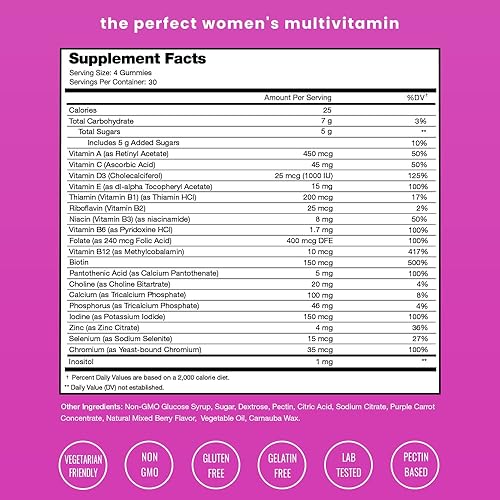Miniatura 3 de NutraChamps Gomitas de biotina (paquete de 2) y gomitas multivitamínicas para mujer (paquete de 2) paquete de 4 unidades