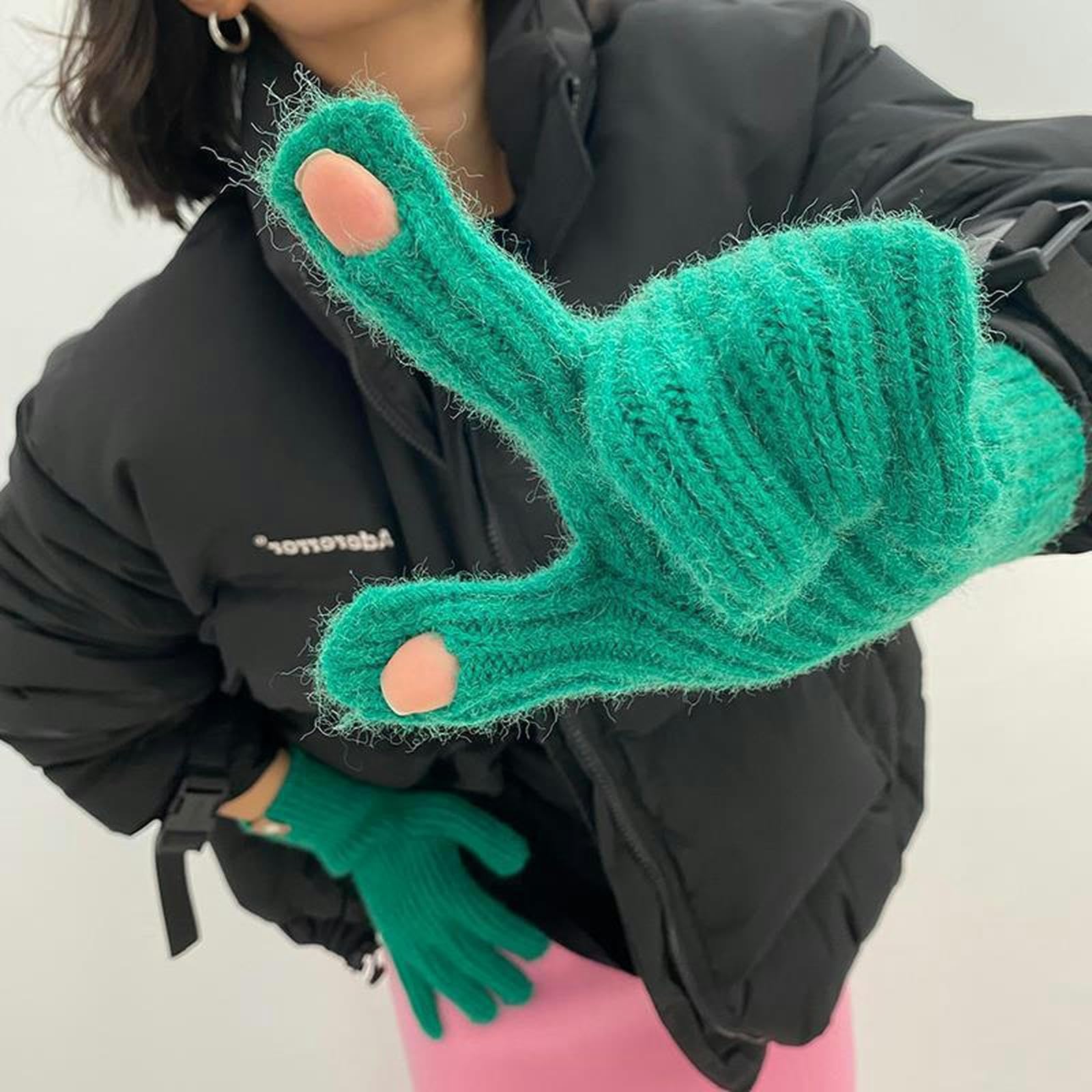 Guanti Moto Guanti Touch Screen in Lana A Maglia Autunno Autunno E Inverno per La Protezione Fredda delle Donne Calde Guanti-Rosso