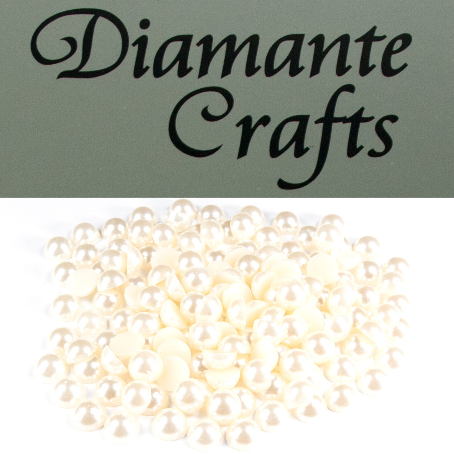 200 x 7mm Ivory Pearl Loose Round Flat Back Rhinestone Craft Gems Created Exclusively for Diamante Crafts