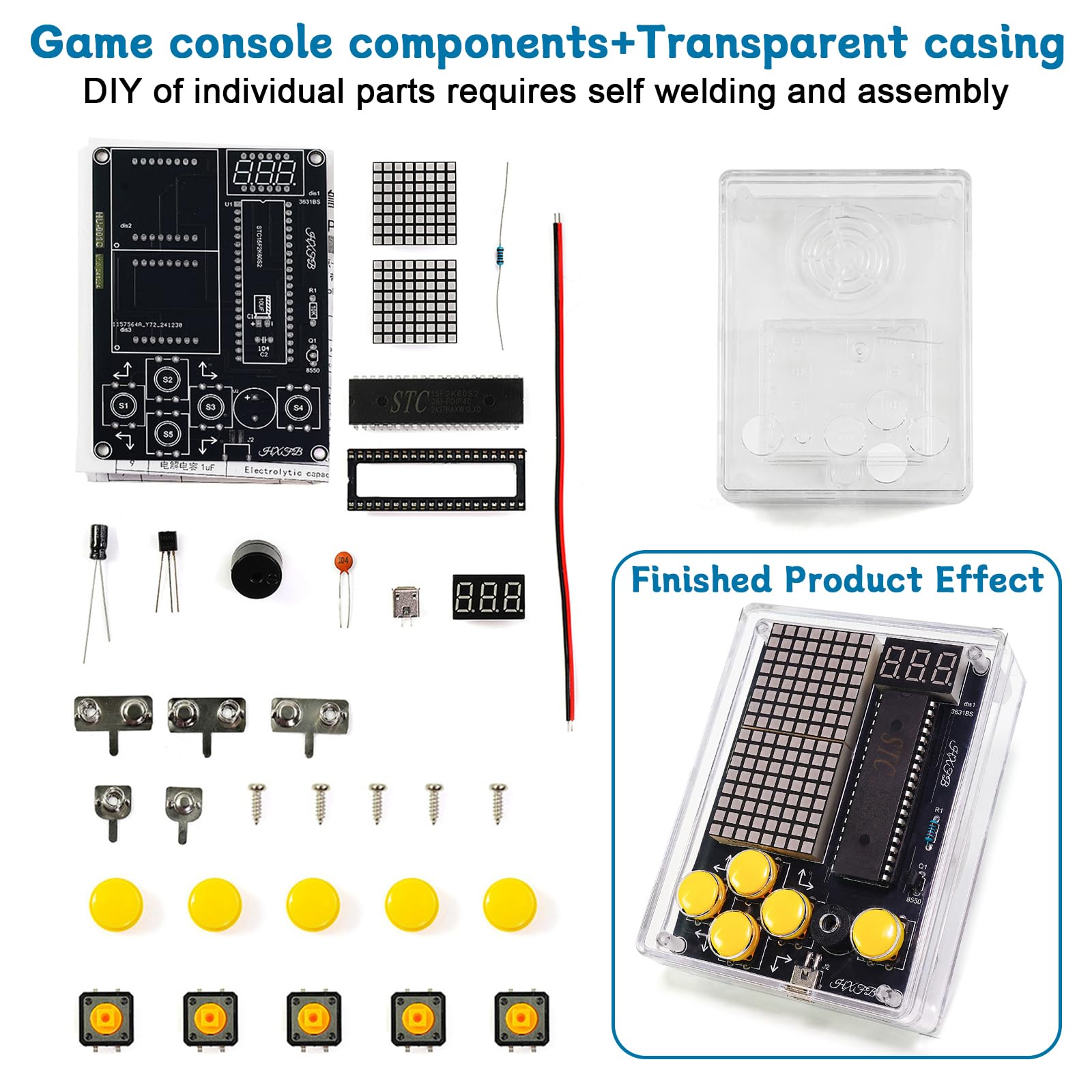 FAELNK Kit di Saldatura per Console di Gioco DIY Kit di Saldatura per Console di Gioco 7 in 1 Portatile DIY per Studenti Apprendimento e Uso Quotidiano