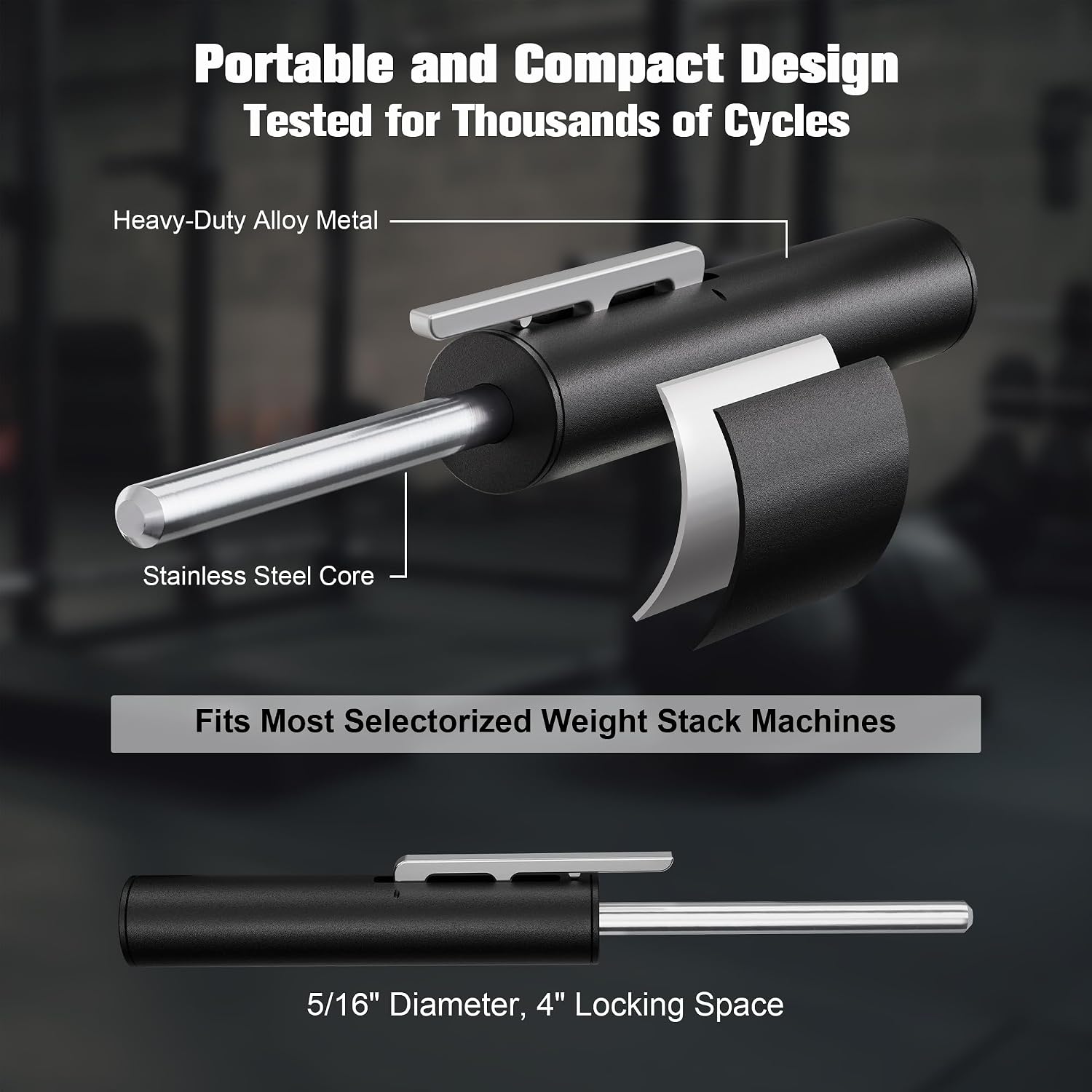 Metal Drop Set Pins for Gym, Quick Release Weight Stack Pin for Cable Machines & Selectorized Equipment, Easy Weight Reduction for More Reps, Gym Pin Accessories, 5/16” & 3/8” Diameter
