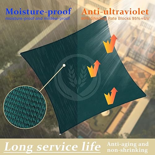 Miniatura 4 de Toldo para sombra, toldo con bloqueo UV para patio, al aire libre, césped, jardín y patio trasero (arena, 10 x 16.5 pies)