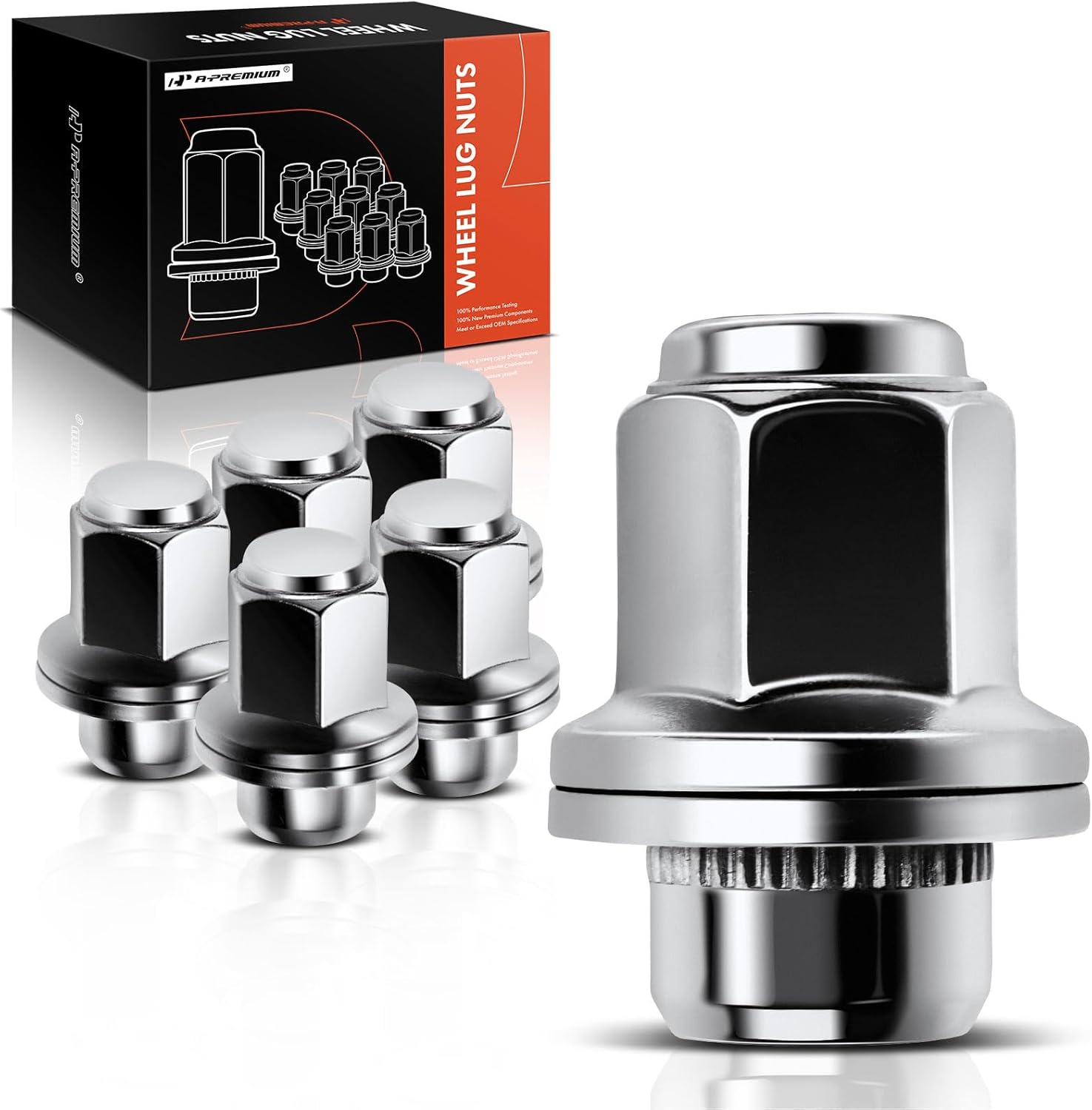 A-Premium Wheel Lug Nuts Compatible with INFINITI QX56 2011-2013 QX80 2015-2022 Nissan Armada 2017-2022 Front or Rear 6-PC Set