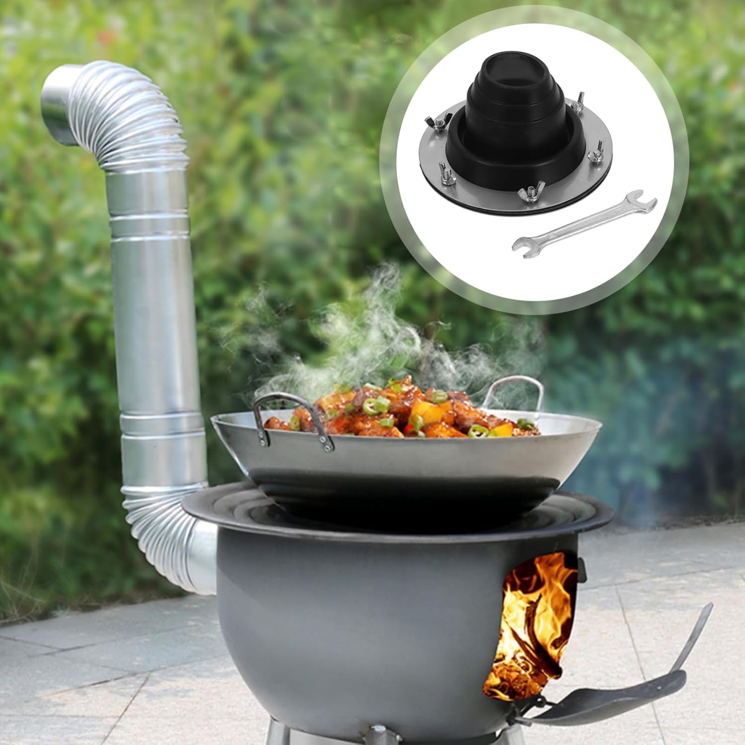 Mikikit Silicone Stove Protective Ring for Tent Chimney Fireproof Scalding Jack for Camping Lightweight and Easy to Install Ensures Safe Indoor Use Stove