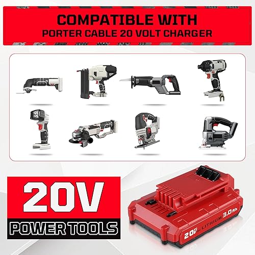 Miniatura 6 de Paquete de 2 baterías PCC680L de 3.0 Ah + cargador PCC692L de repuesto para cable de portero, batería de litio de 20 V compatible con cable de