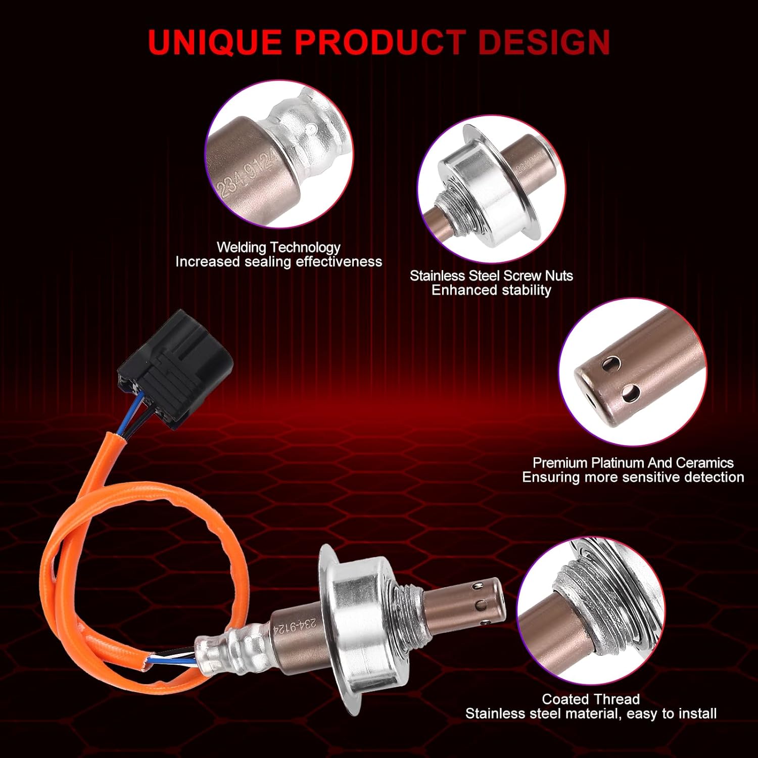 Pack of 2 O2 Oxygen Sensor Upstream 234-9124 Downstream 234-4350 for Honda Civic 1.8L L4 2007 2008 2009 2010 2011 Replace 36531-RNA-J01 36531-RNA-003 36532-RMX-A01 36532-RNA-A01