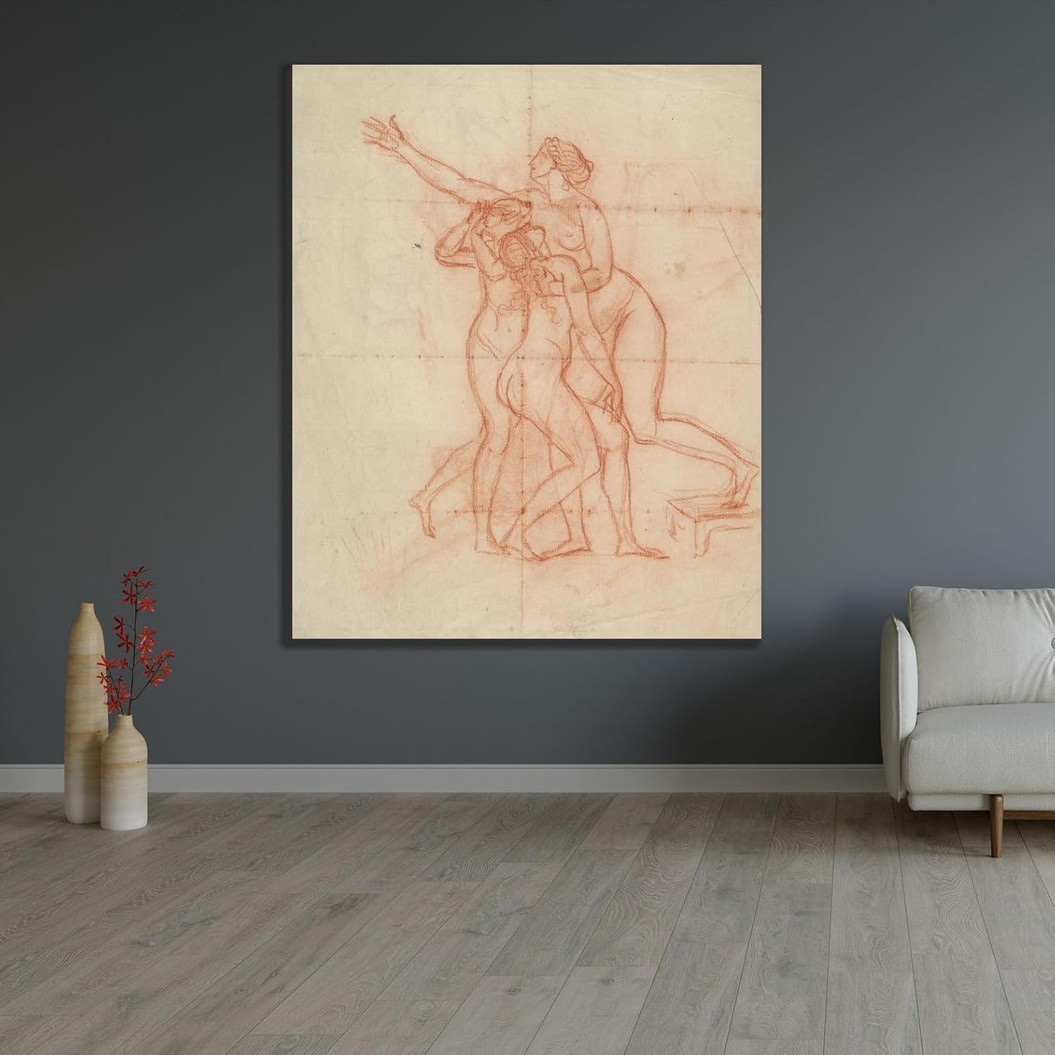ArtDirect Study for the Wife and Daughters of Brutus (ca. 1787) Unframed Art Print Giclee Poster by Jacques Louis David - Ready for Framing with Customization Sizes 8x10, 11x13, 16x20, 24x29, 36x44 and 48x59 inches