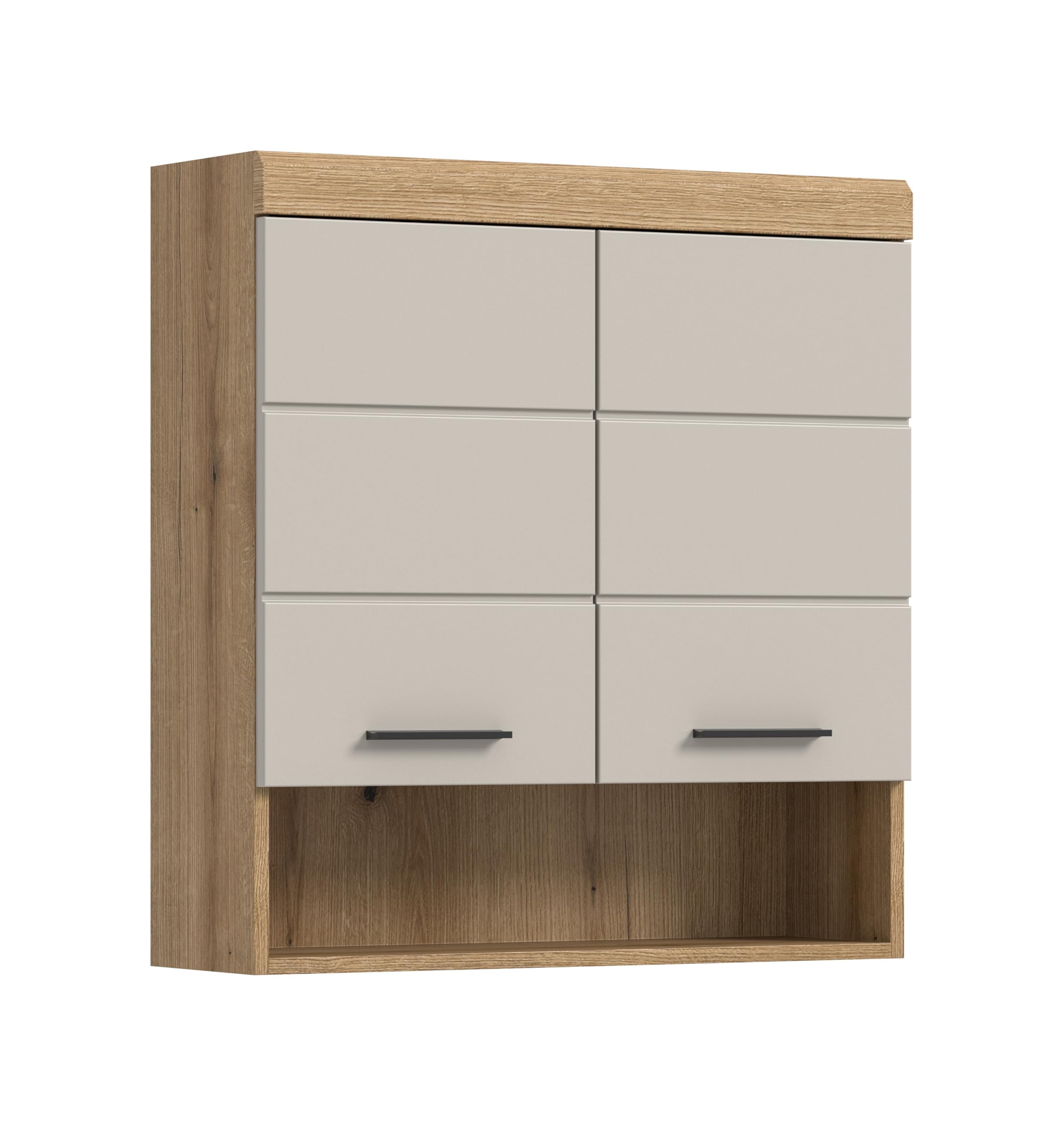 xonox.Home Armoire Suspendue Scout 74 x 79 x 24 cm en Imitation chêne évoak et Cachemire Mat – Armoire Murale Moderne pour Salle de Bain – Peu encombrante – Combinable de manière élégante et