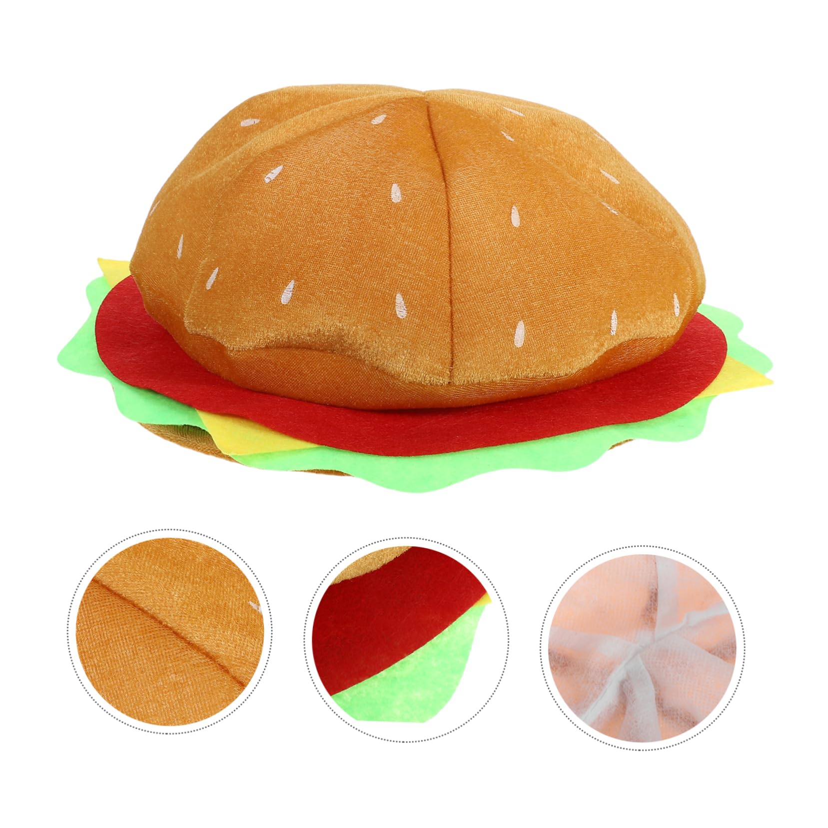 ABOOFAN 4 piezas Sombrero Divertido Hamburguesa de Ligera Cómodo para Fiestas Temáticas Halloween y Cosplay Diseño y Compacto para Uso Prolongado